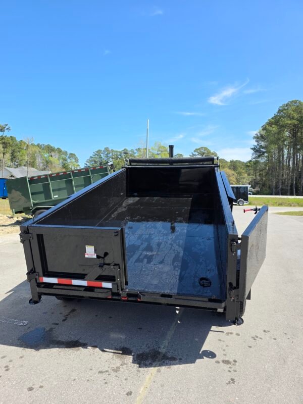 6×12 Dump Trailer for Sale – Black | 2' Sides | Telescopic Hoist | Double Rear Doors