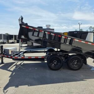 6×12 Dump Trailer for Sale – Black | 2' Sides | Telescopic Hoist | Double Rear Doors - Image 4