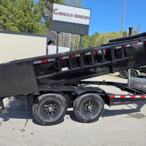 6×12 Dump Trailer for Sale – Black | 2' Sides | Telescopic Hoist | Double Rear Doors - Image 5