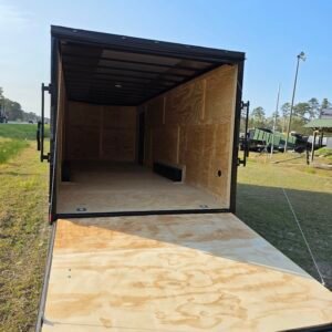 8.5×24 Enclosed Car Hauler for Sale – Black | 7' Interior | Rear Ramp w/ Spring Assist - Image 4