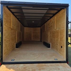 8.5×24 Enclosed Car Hauler for Sale – Black | 7' Interior | Rear Ramp w/ Spring Assist - Image 5