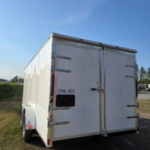7×16 Enclosed Cargo Trailer for Sale – White | 6' Interior | Double Doors | 3500 lb Axles - Image 3