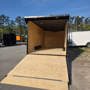 8.5×18 Enclosed Car Hauler for Sale – Dove Gray | 7' Interior | Rear Ramp w/ Spring Assist - Image 3