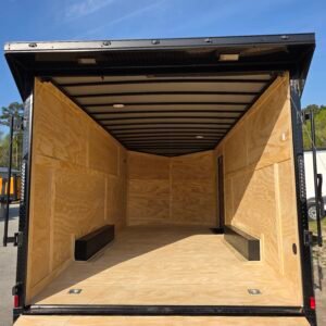 8.5×18 Enclosed Car Hauler for Sale – Dove Gray | 7' Interior | Rear Ramp w/ Spring Assist - Image 4