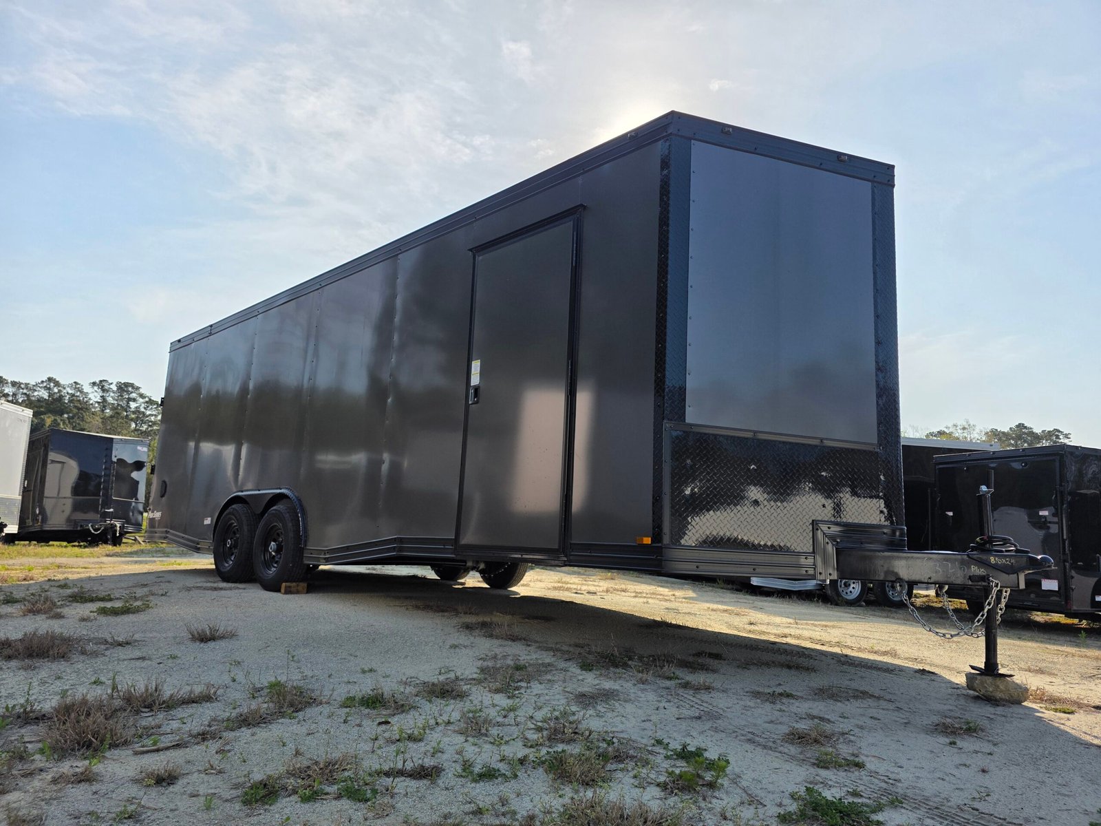 8.5×24 Enclosed Car Hauler for Sale – Charcoal Gray | 7
