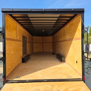 8.5×24 Enclosed Car Hauler for Sale – Charcoal Gray | 7' Interior | Extended Tongue | Spring Assist Ramp - Image 5