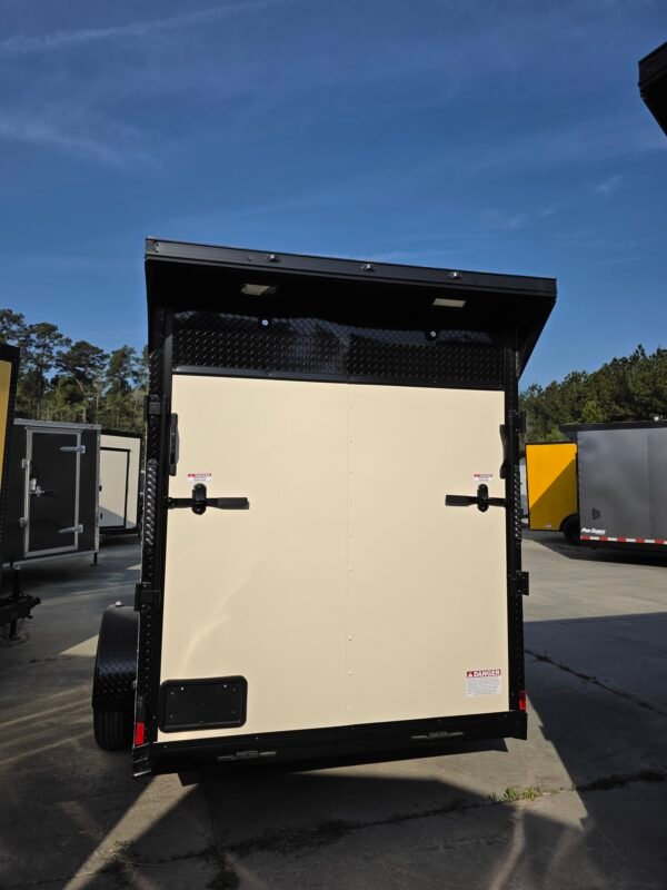 6×10 Cargo Trailer for Sale – Pearl White | 6'9" Interior | 3500 lb Axles | Rear Ramp Door