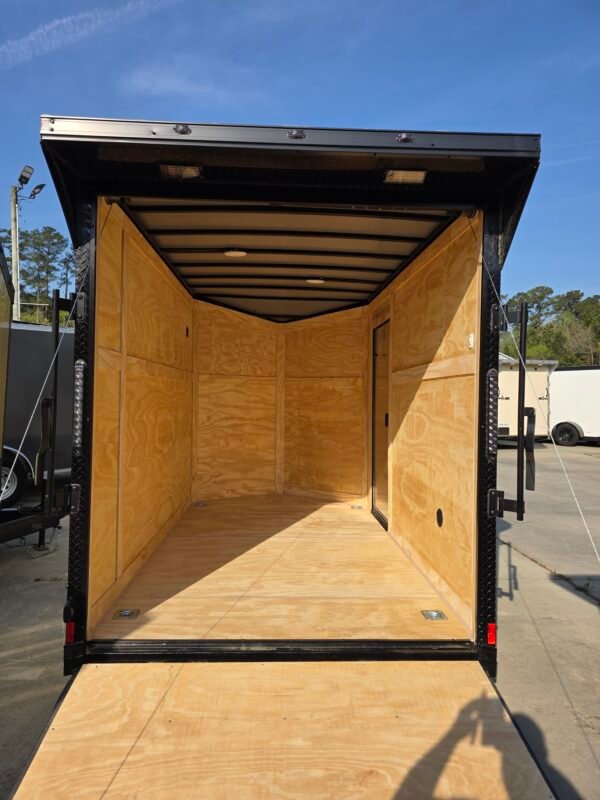 6×10 Cargo Trailer for Sale – Pearl White | 6'9" Interior | 3500 lb Axles | Rear Ramp Door