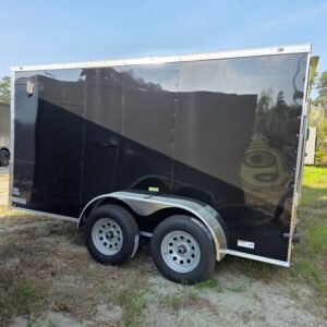 ENCLOSED 7x12 Black Cargo Trailer