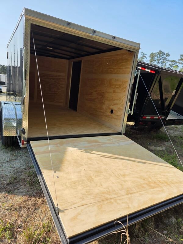 ENCLOSED 7x12 Black Cargo Trailer