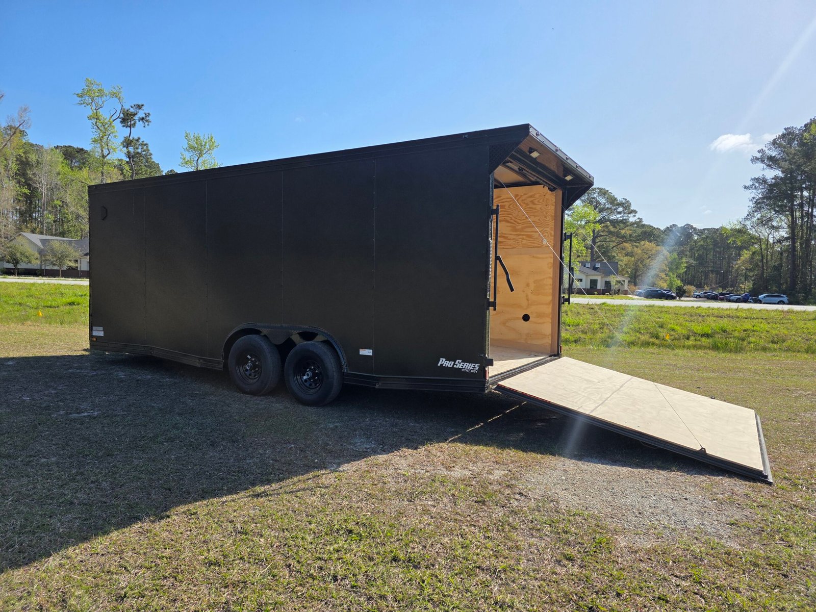 Enclosed 8.5x20 Matte Black Cargo/Car Hauler - Image 7