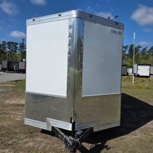 7×14 Enclosed Cargo Trailer for Sale – White | 7' Interior | Ramp Door | 3500 lb Axles - Image 2