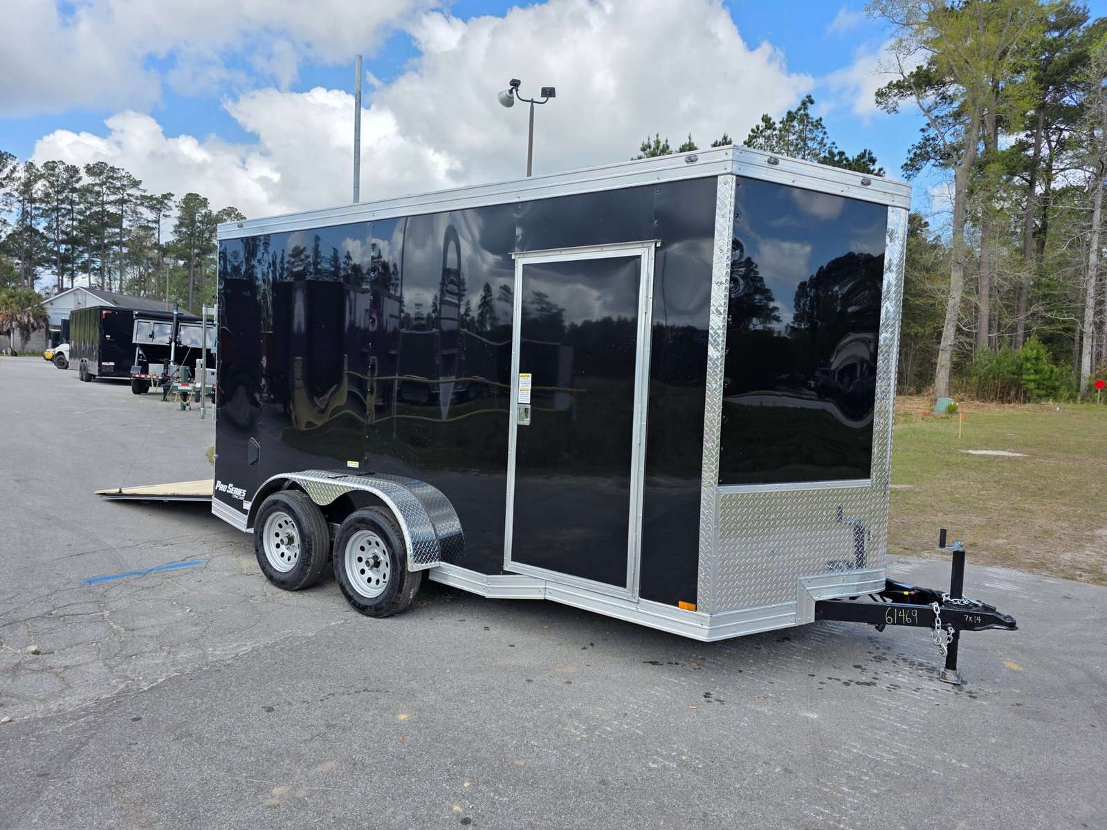 7×14 Enclosed Cargo Trailer for Sale – Black | 7