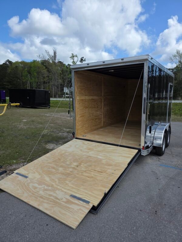 7×14 Enclosed Cargo Trailer for Sale – Black | 7' Interior | Ramp Door | Pro Series Package
