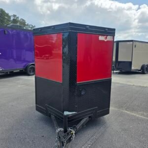 5×10 Cargo Trailer for Sale – Red | 5' Interior | 2990 lb Axle | Rear Ramp Door | Side Entry - Image 3