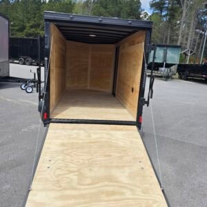 5×10 Cargo Trailer for Sale – Red | 5' Interior | 2990 lb Axle | Rear Ramp Door | Side Entry - Image 4
