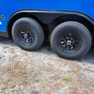 8.5×24 Enclosed Car Hauler Trailer – Pepsi Blue | 5200 lb Axles | Pro Series & Blackout Package - Image 2