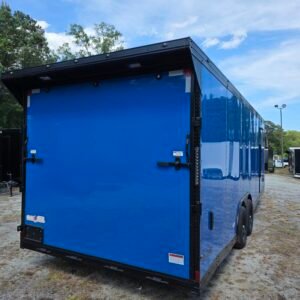 8.5×24 Enclosed Car Hauler Trailer – Pepsi Blue | 5200 lb Axles | Pro Series & Blackout Package - Image 3