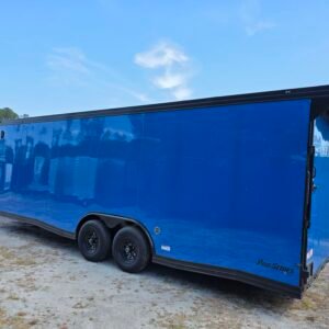 8.5×24 Enclosed Car Hauler Trailer – Pepsi Blue | 5200 lb Axles | Pro Series & Blackout Package - Image 4