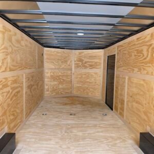 8.5×24 Enclosed Car Hauler Trailer – Pepsi Blue | 5200 lb Axles | Pro Series & Blackout Package - Image 7