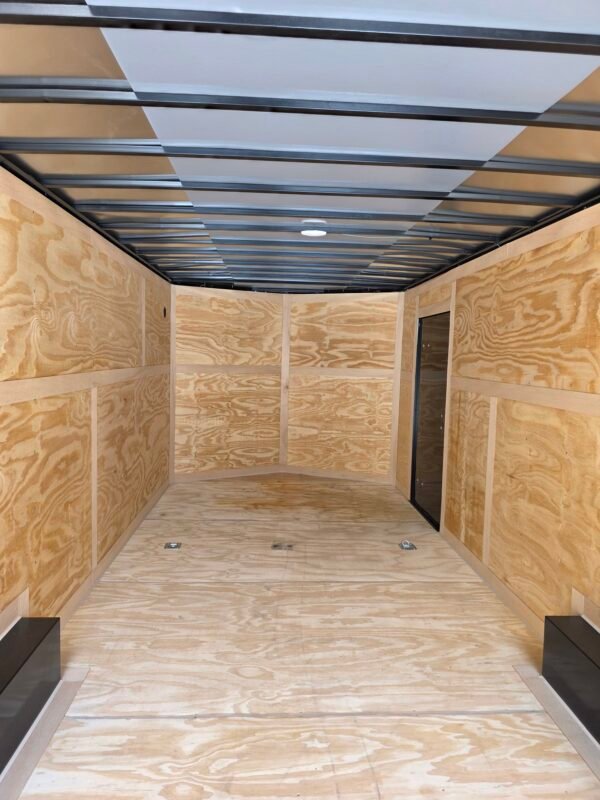 8.5×24 Enclosed Car Hauler Trailer – Pepsi Blue | 5200 lb Axles | Pro Series & Blackout Package