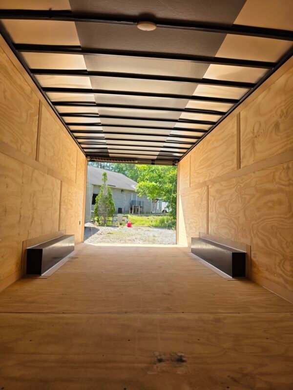 8.5×24 Enclosed Car Hauler Trailer – Pepsi Blue | 5200 lb Axles | Pro Series & Blackout Package