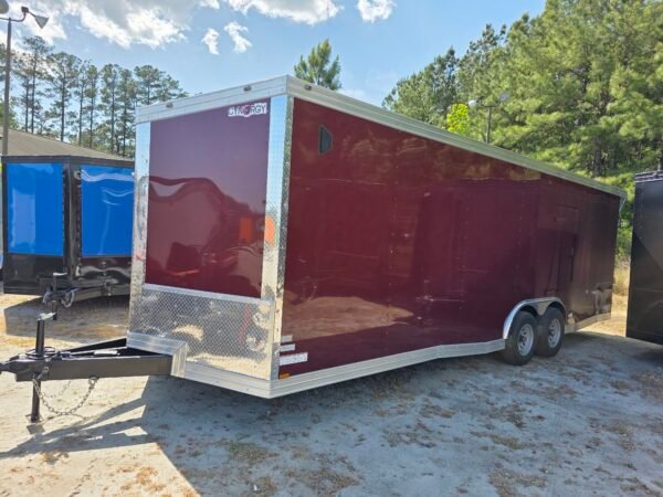 8.5x24 Enclosed Car Hauler – Brandy Wine | Premium Space, Strength & Style