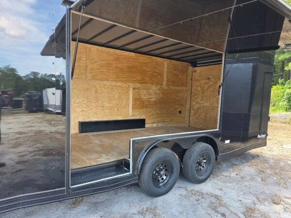 8.5x24 Enclosed Car Hauler – Black | 7' Interior Height | 500 LB Torsion Axles | 9' Mega Escape Door