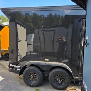 6×12 Cargo Trailer for Sale – Black | 7' Interior | Rear Ramp w/ Flap | D-Rings | Side Door - Image 3