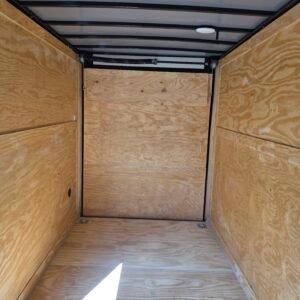 6×12 Cargo Trailer for Sale – Black | 7' Interior | Rear Ramp w/ Flap | D-Rings | Side Door - Image 5