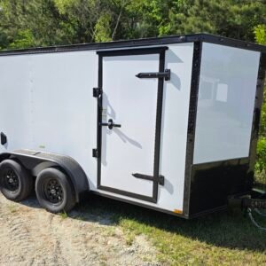 6×12 Enclosed Cargo Trailer – White | 6' Interior | Double Rear Doors | Blackout Package