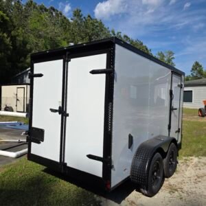 6×12 Enclosed Cargo Trailer – White | 6' Interior | Double Rear Doors | Blackout Package - Image 2