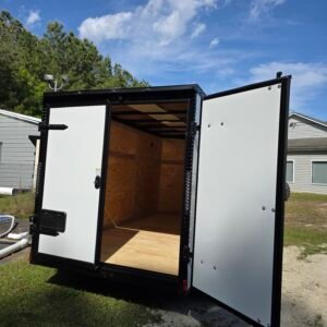 6×12 Enclosed Cargo Trailer – White | 6' Interior | Double Rear Doors | Blackout Package - Image 3
