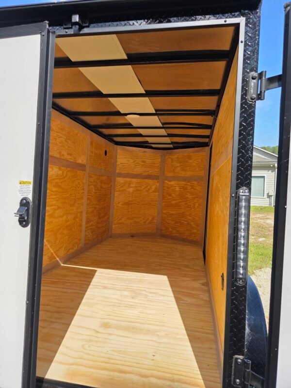 6×12 Enclosed Cargo Trailer – White | 6' Interior | Double Rear Doors | Blackout Package