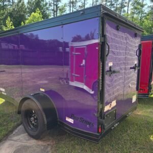 5×10 Cargo Trailer for Sale – Purple | 5' Interior | 2990 lb Axles | Rear Ramp | Compact Utility Trailer - Image 4