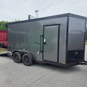 7×14 Enclosed Cargo Trailer – Black | 7' Interior | Escape Door | 30 AMP Electrical | Pro Series & Blackout