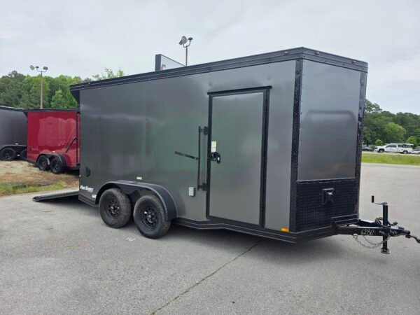 7×14 Enclosed Cargo Trailer – Black | 7' Interior | Escape Door | 30 AMP Electrical | Pro Series & Blackout