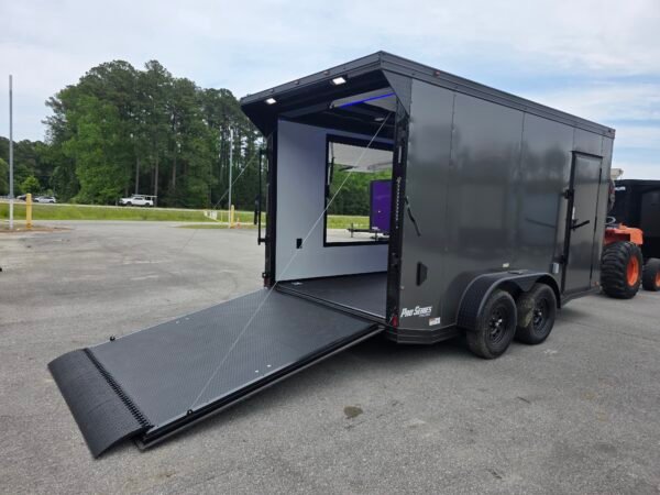 7×14 Enclosed Cargo Trailer – Black | 7' Interior | Escape Door | 30 AMP Electrical | Pro Series & Blackout