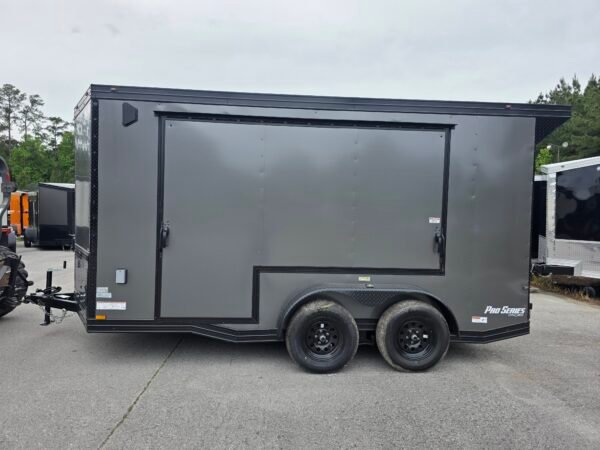 7×14 Enclosed Cargo Trailer – Black | 7' Interior | Escape Door | 30 AMP Electrical | Pro Series & Blackout