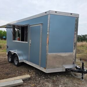 7×14 Concession Trailer – Blue Metallic | 3×6 Serving Window | Pro Series | 7' Interior