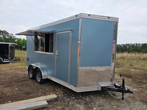7×14 Concession Trailer – Blue Metallic | 3×6 Serving Window | Pro Series | 7' Interior