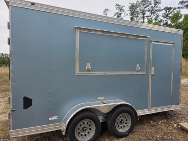7×14 Concession Trailer – Blue Metallic | 3×6 Serving Window | Pro Series | 7' Interior