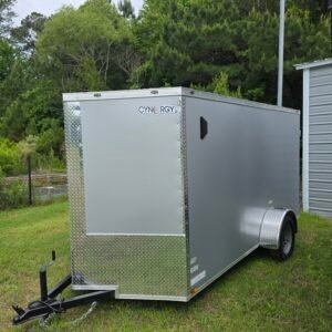 6×12 Enclosed Cargo Trailer for Sale – Silver | 6' Interior | Double Doors | Single Axle - Image 2
