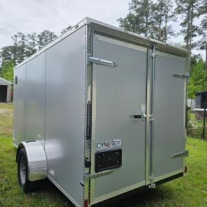 6×12 Enclosed Cargo Trailer for Sale – Silver | 6' Interior | Double Doors | Single Axle - Image 3