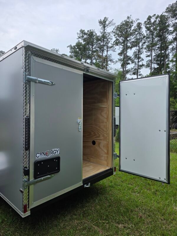 6×12 Enclosed Cargo Trailer for Sale – Silver | 6' Interior | Double Doors | Single Axle