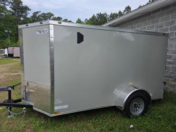 5×10 Enclosed Cargo Trailer – Dove Gray | Ramp Door | 5'5" Interior | D-Rings