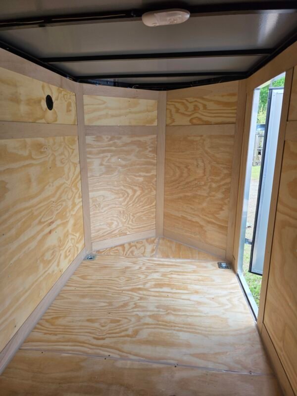 5×10 Enclosed Cargo Trailer – Dove Gray | Ramp Door | 5'5" Interior | D-Rings