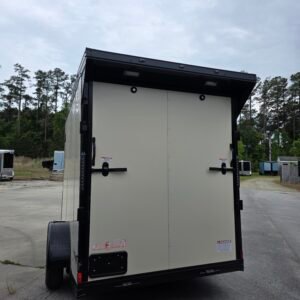 6×10 Cargo Trailer for Sale – Pearl White | 6'9" Interior | 3500 lb Axles | Rear Ramp w/ Flap | D-Rings | Side Door - Image 3