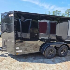 6×12 Cargo Trailer for Sale – Black | 6' Interior | Rear Ramp w/ Flap | Side Door - Image 2