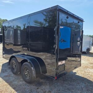 6×12 Cargo Trailer for Sale – Black | 6' Interior | Rear Ramp w/ Flap | Side Door - Image 3